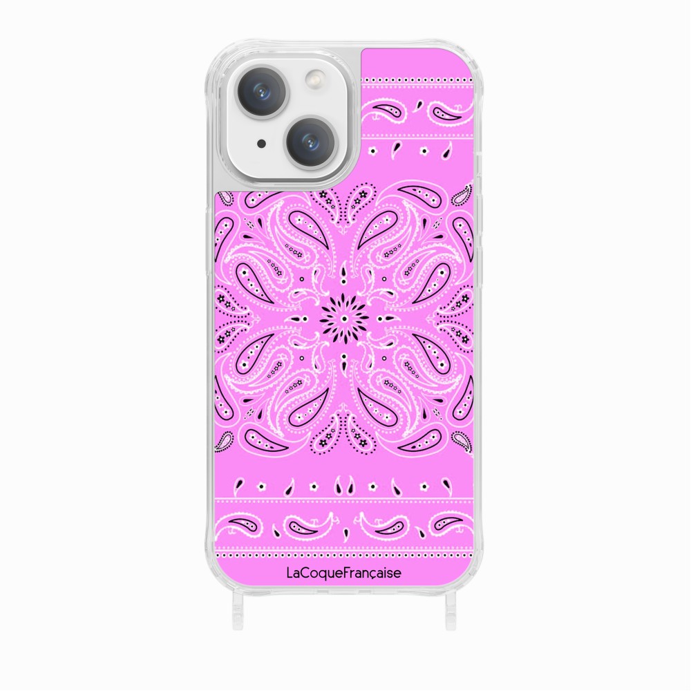 Coque Anneaux Imprimee Bandana Rose