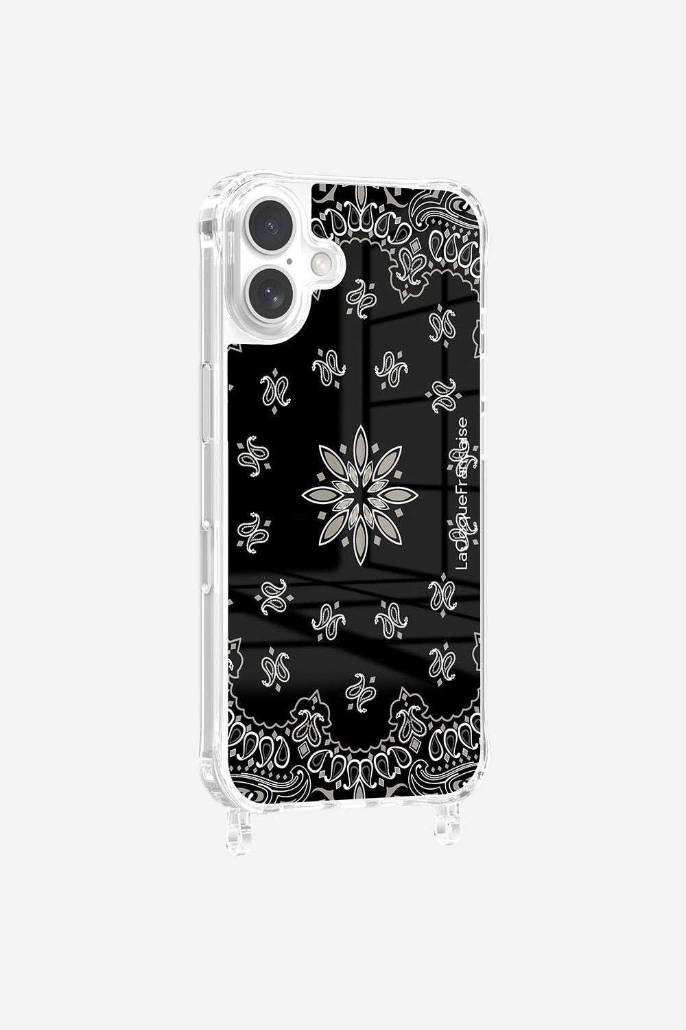 Black Bandana Printed Rings Case