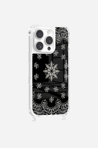 Black Bandana Printed Rings Case