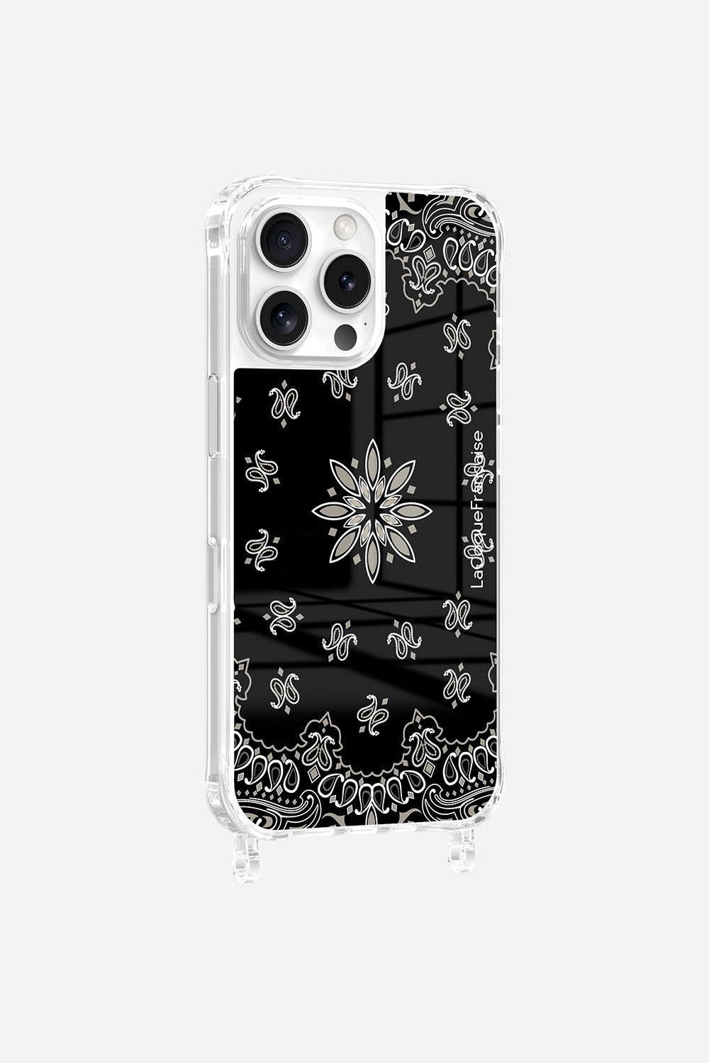Black Bandana Printed Rings Case