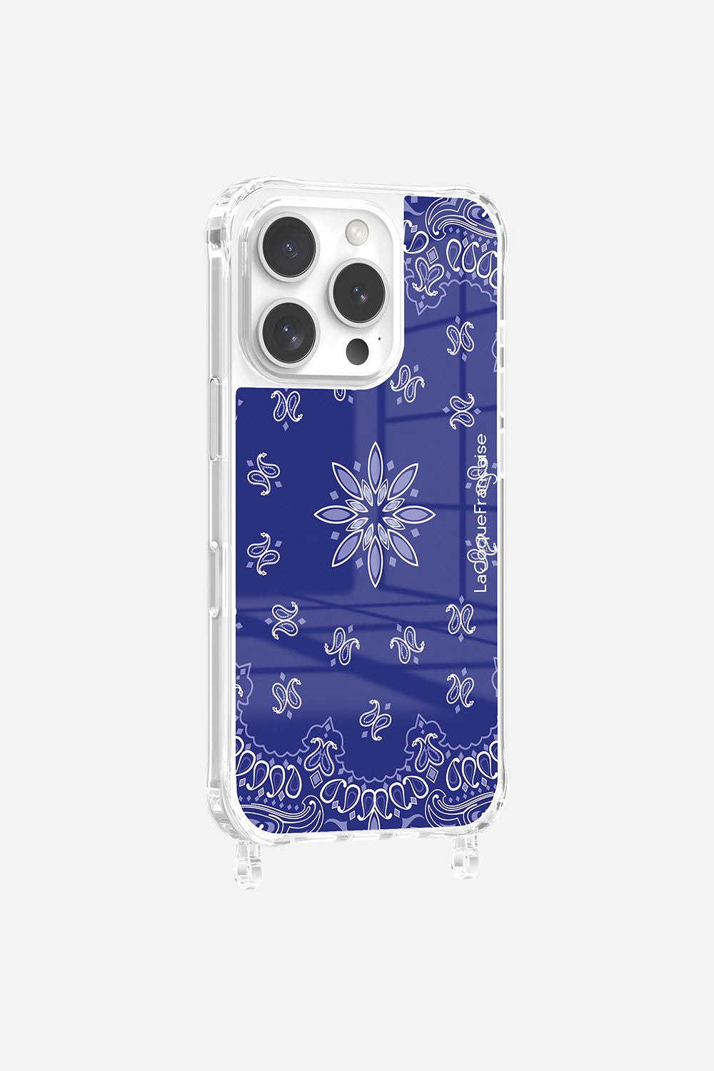 la coque française Coque Anneaux Imprimee Bandana Bleu iPhone 16 Pro