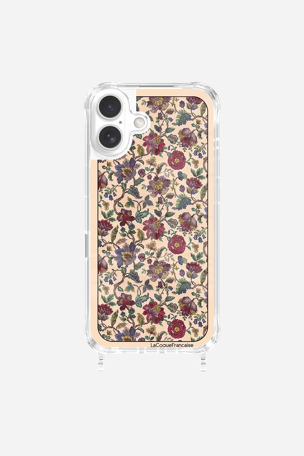 Coque Anneaux Imprimee Foulard Fleurs Rouges - 35