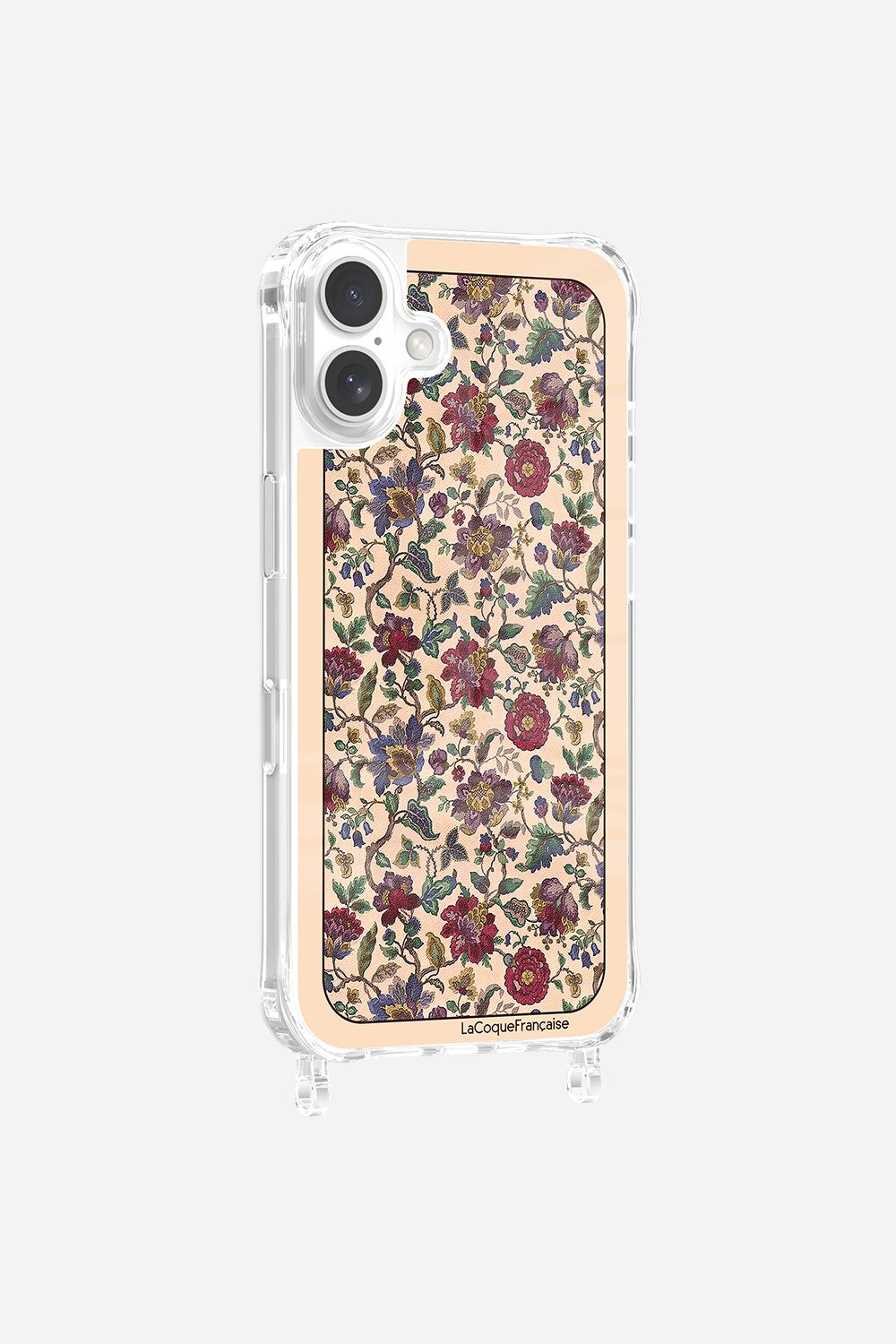 Coque Anneaux Imprimee Foulard Fleurs Rouges