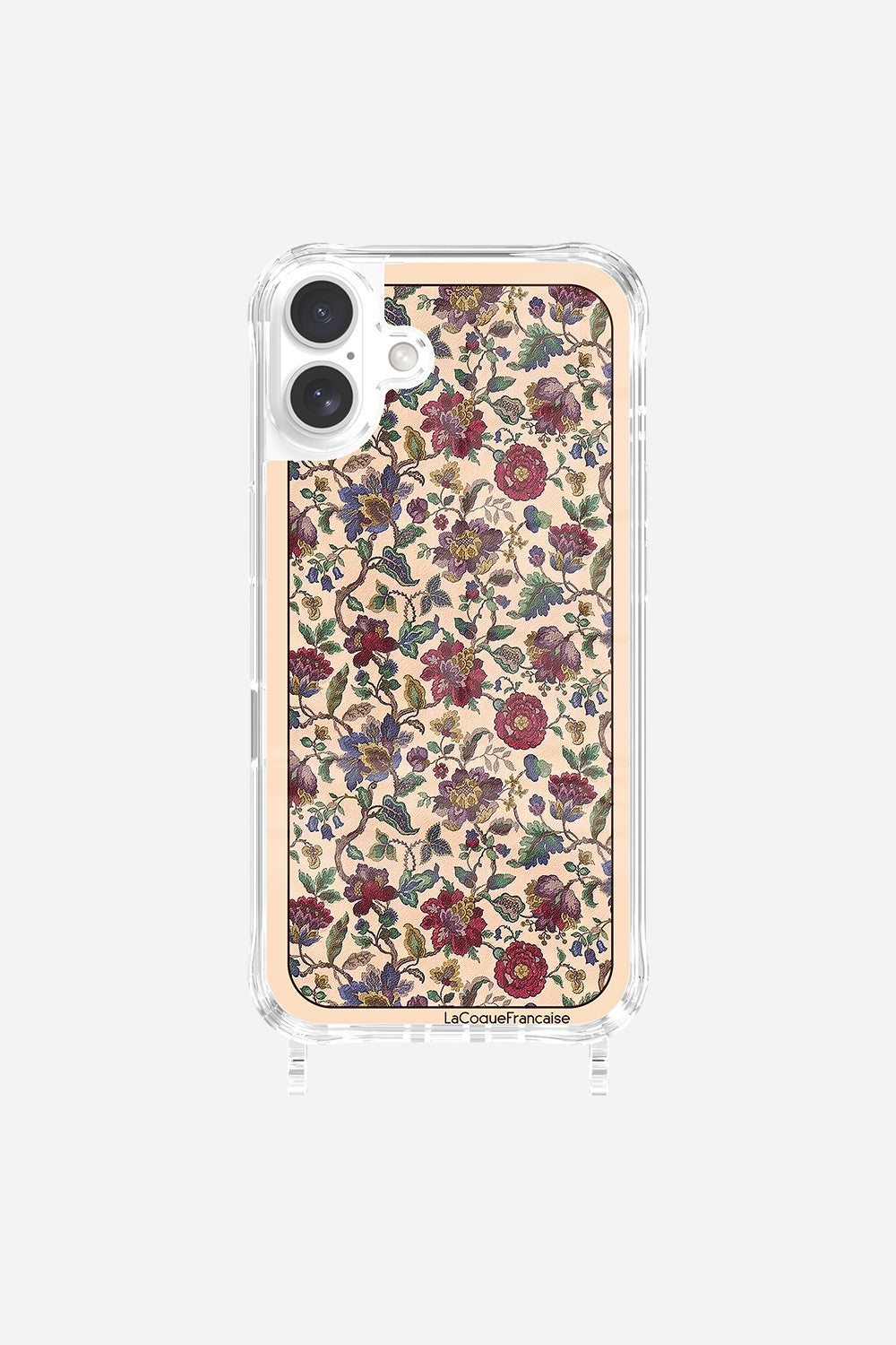 Coque Anneaux Imprimee Foulard Fleurs Rouges - 36