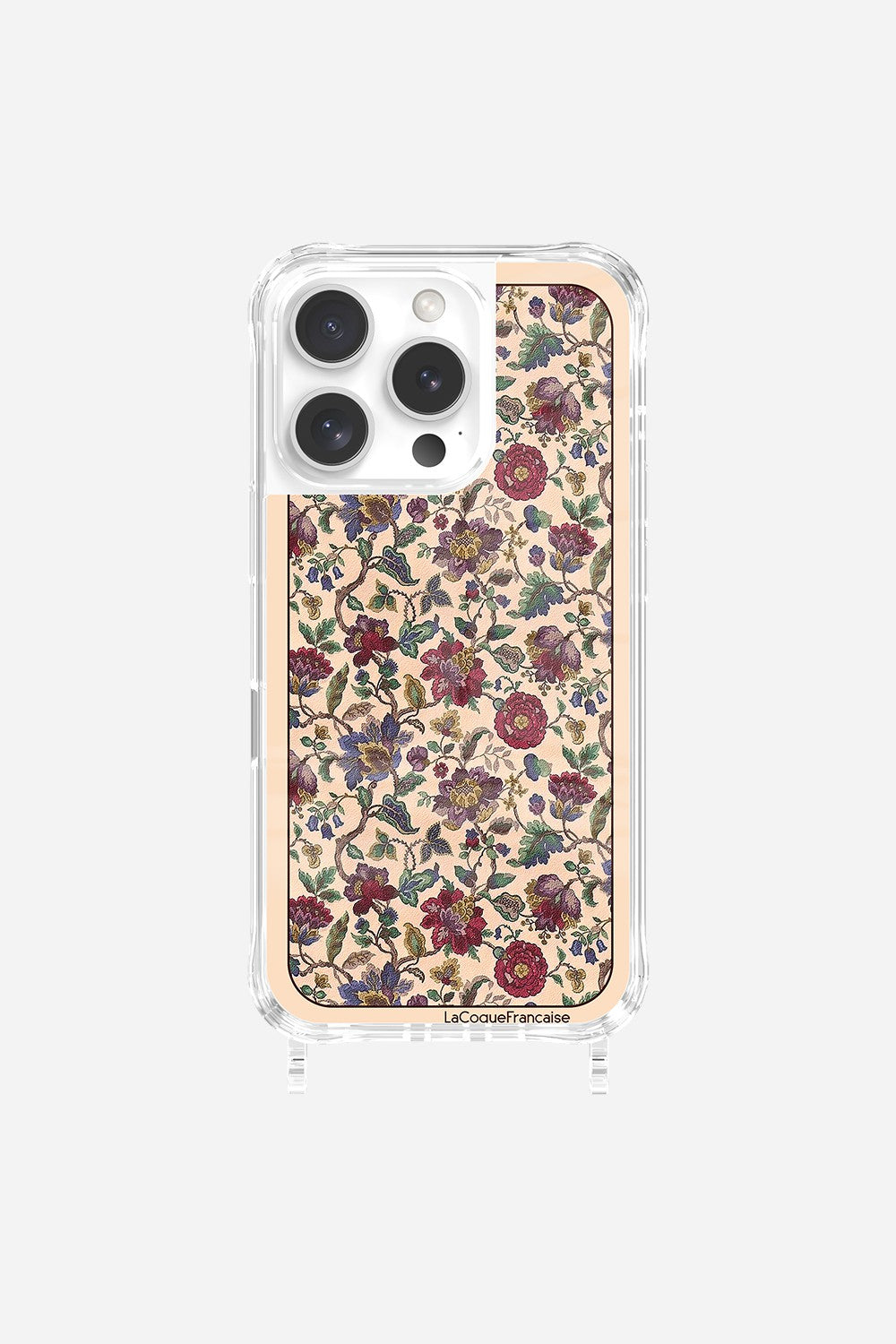 Coque Anneaux Imprimee Foulard Fleurs Rouges - 33