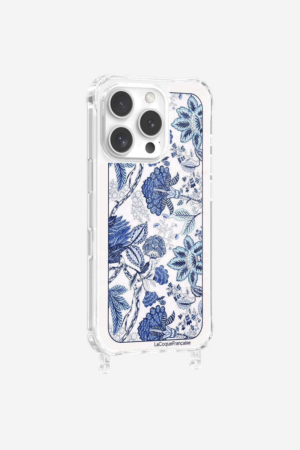 Coque Anneaux Imprimee Foulard Fleurs Bleues - 3