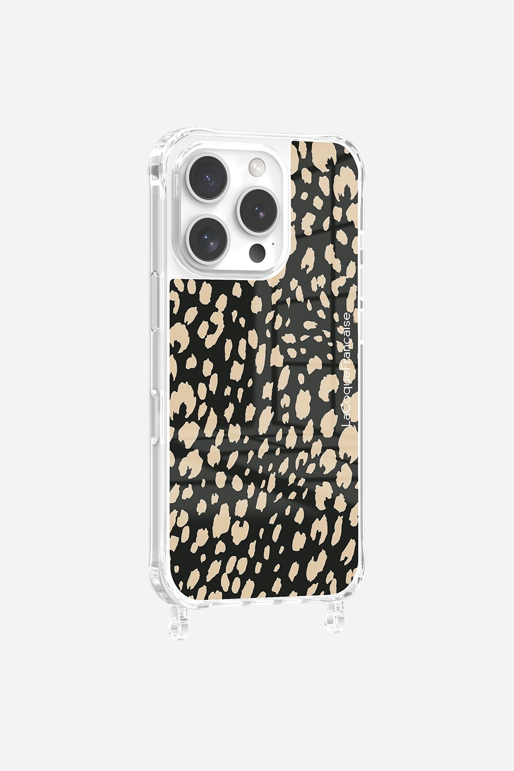 Coque Anneaux Imprimee Leopard Noir Et Beige - 3