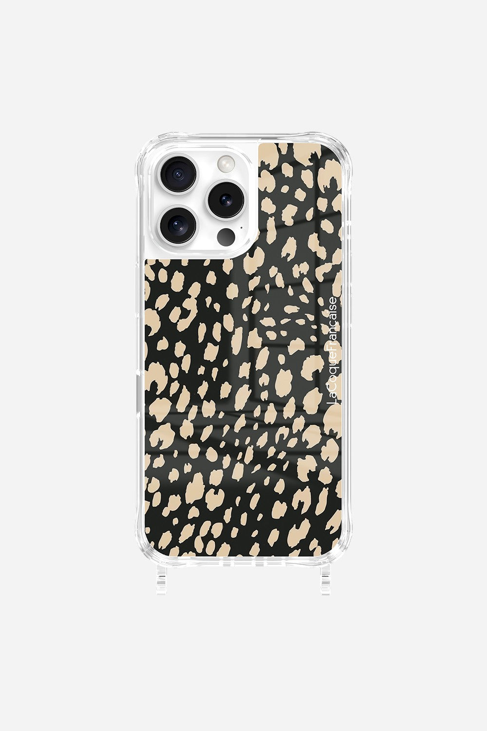 Coque Anneaux Imprimee Leopard Noir Et Beige