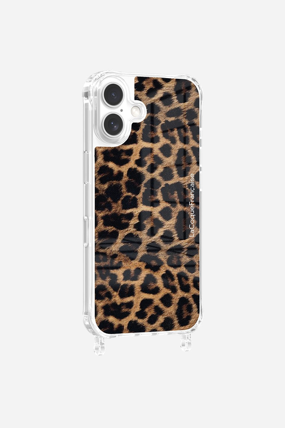 Coque Anneaux Imprimee Leopard Noir Et Brun