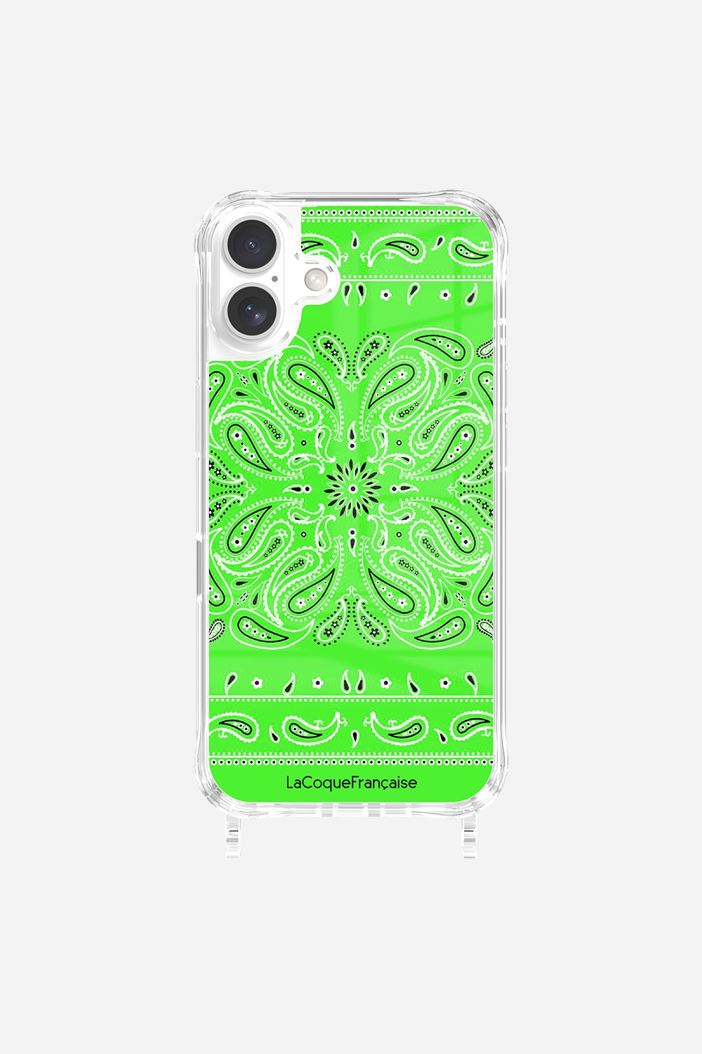 Coque Anneaux Imprimee Bandana Vert Fluo - 31