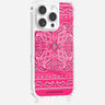 Coque Anneaux Imprimee Bandana Rose Fluo