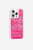 Coque Anneaux Imprimee Bandana Rose Fluo