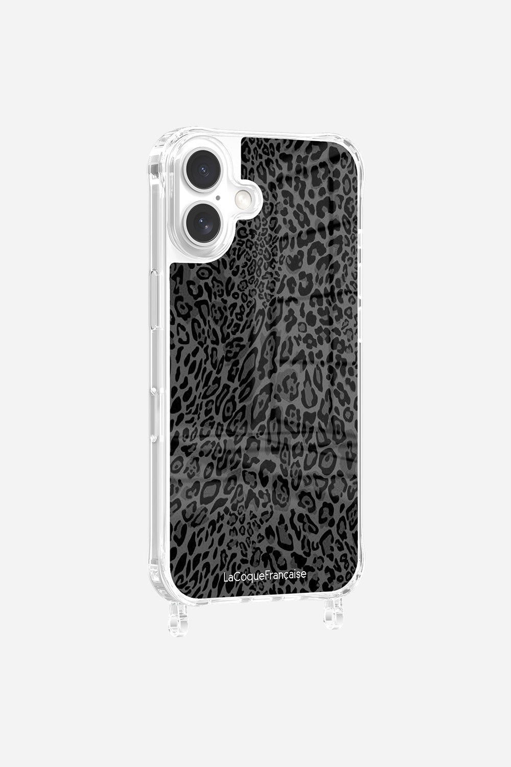 Coque Anneaux Imprimee Leopard Gris