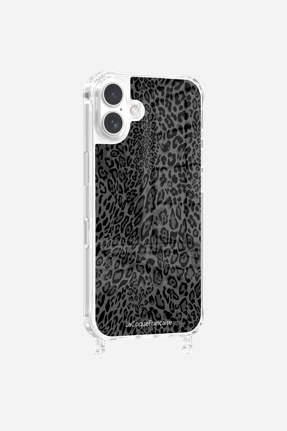 Coque Anneaux Imprimee Leopard Gris