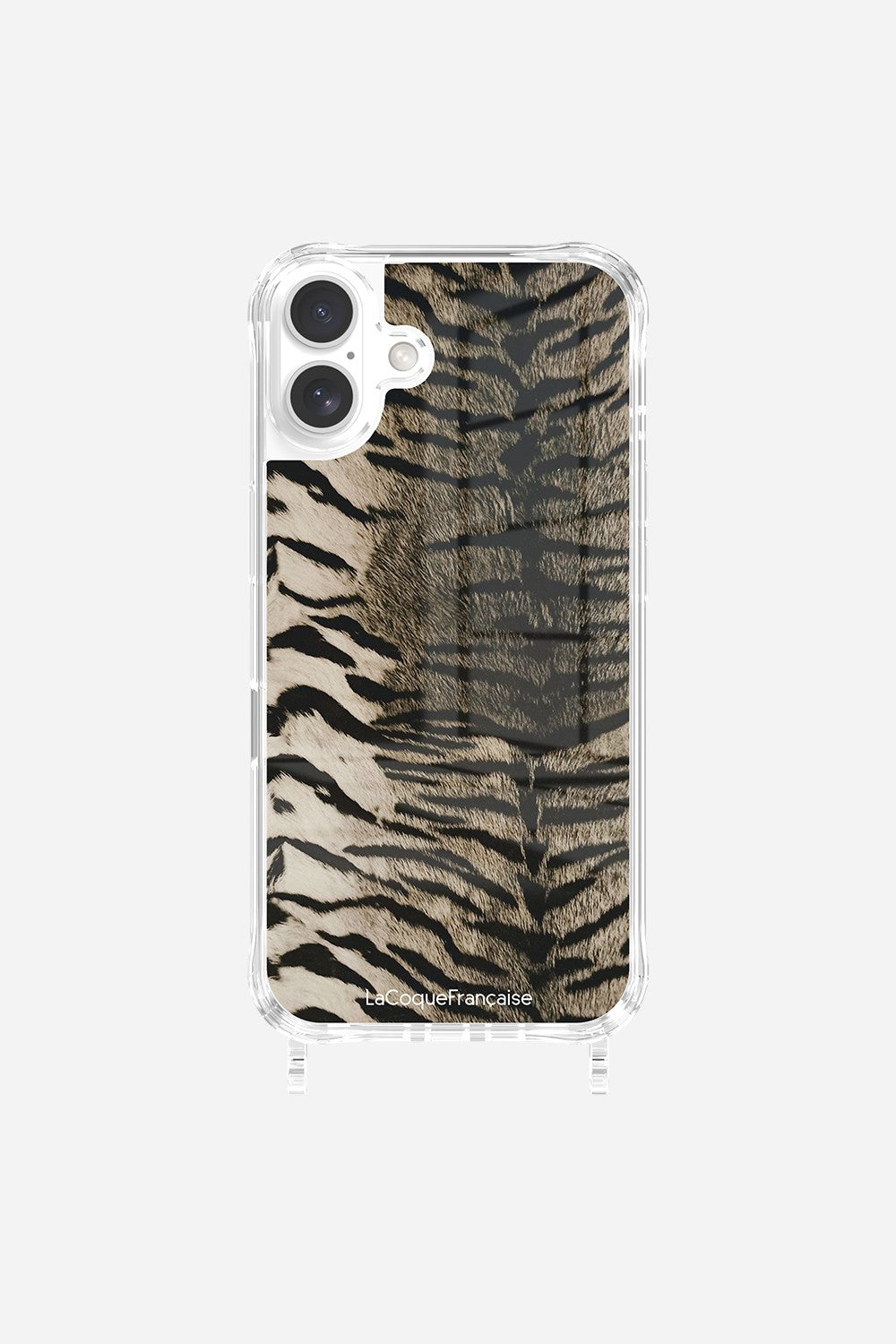 Coque Anneaux Imprimee Zebre Gris