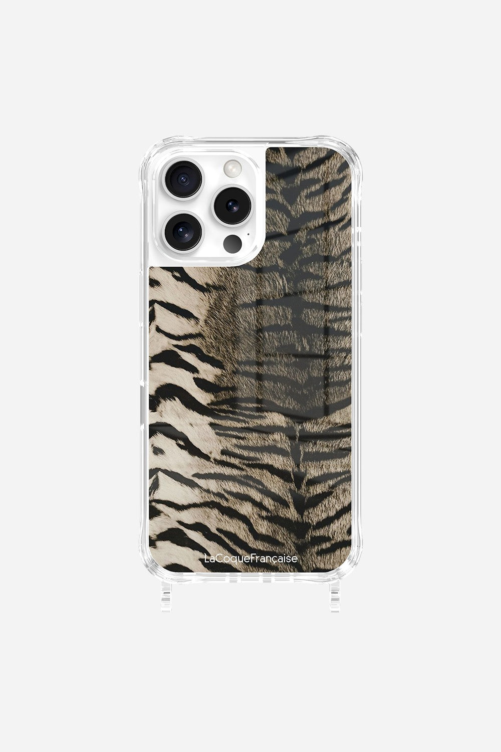 Coque Anneaux Imprimee Zebre Gris