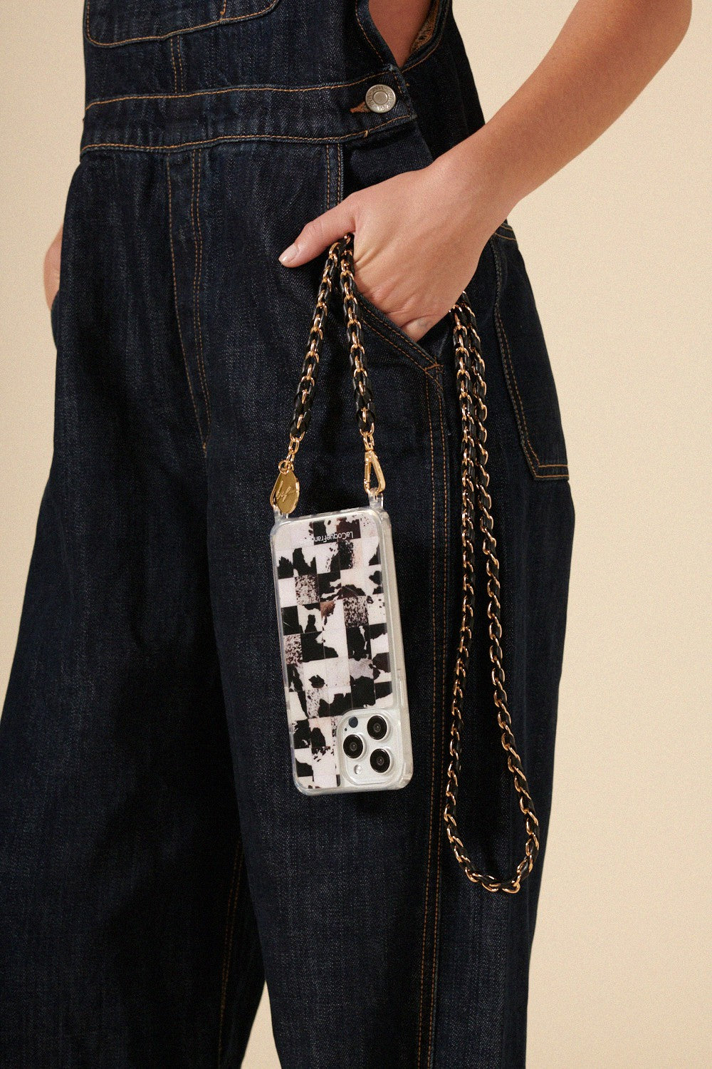 Chaine Longue Lou Noir 120 cm