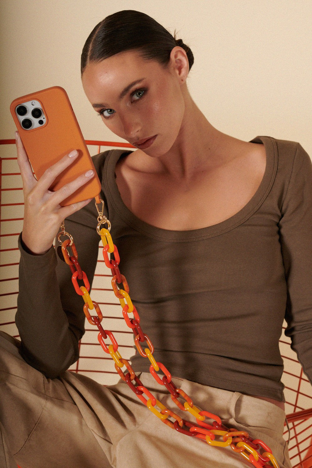 Chaine Longue Nour Jaune 120 cm