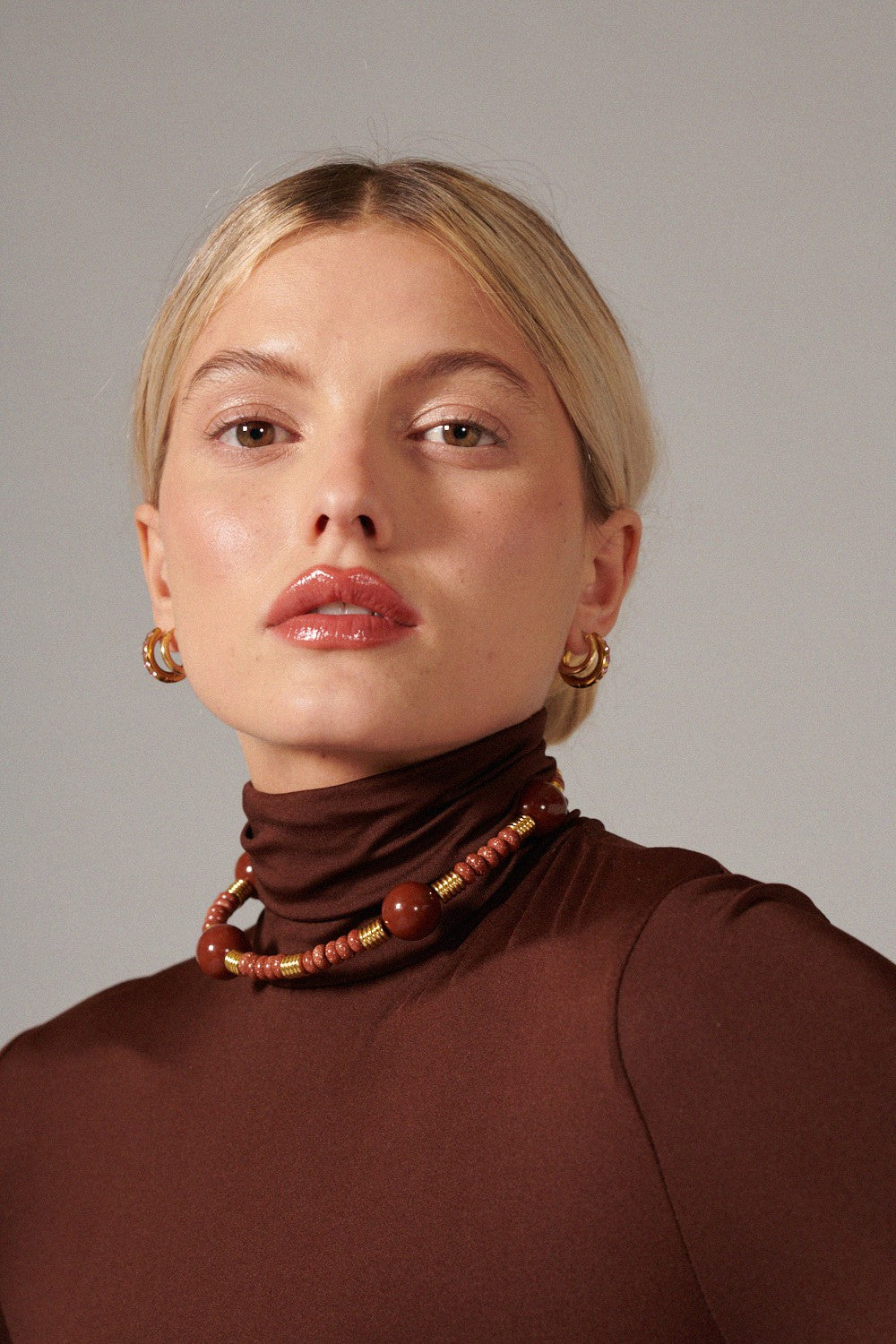 Bijoux Collier Kate Marron 40 cm