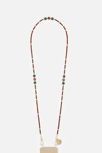 Chaine Longue Iris perles Marrons 120 cm