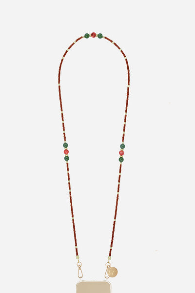 Chaine Longue Iris perles Marrons 120 cm