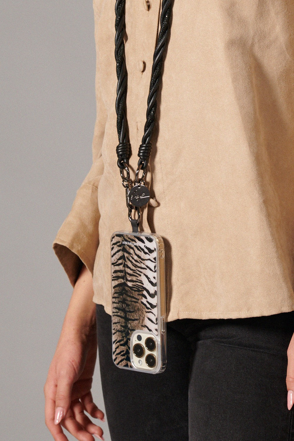 フランス発 ☆LaCoqueFrancaise☆ レザーチェーン Lou: ブラック Joe Black Long Phone Chain 120 cm