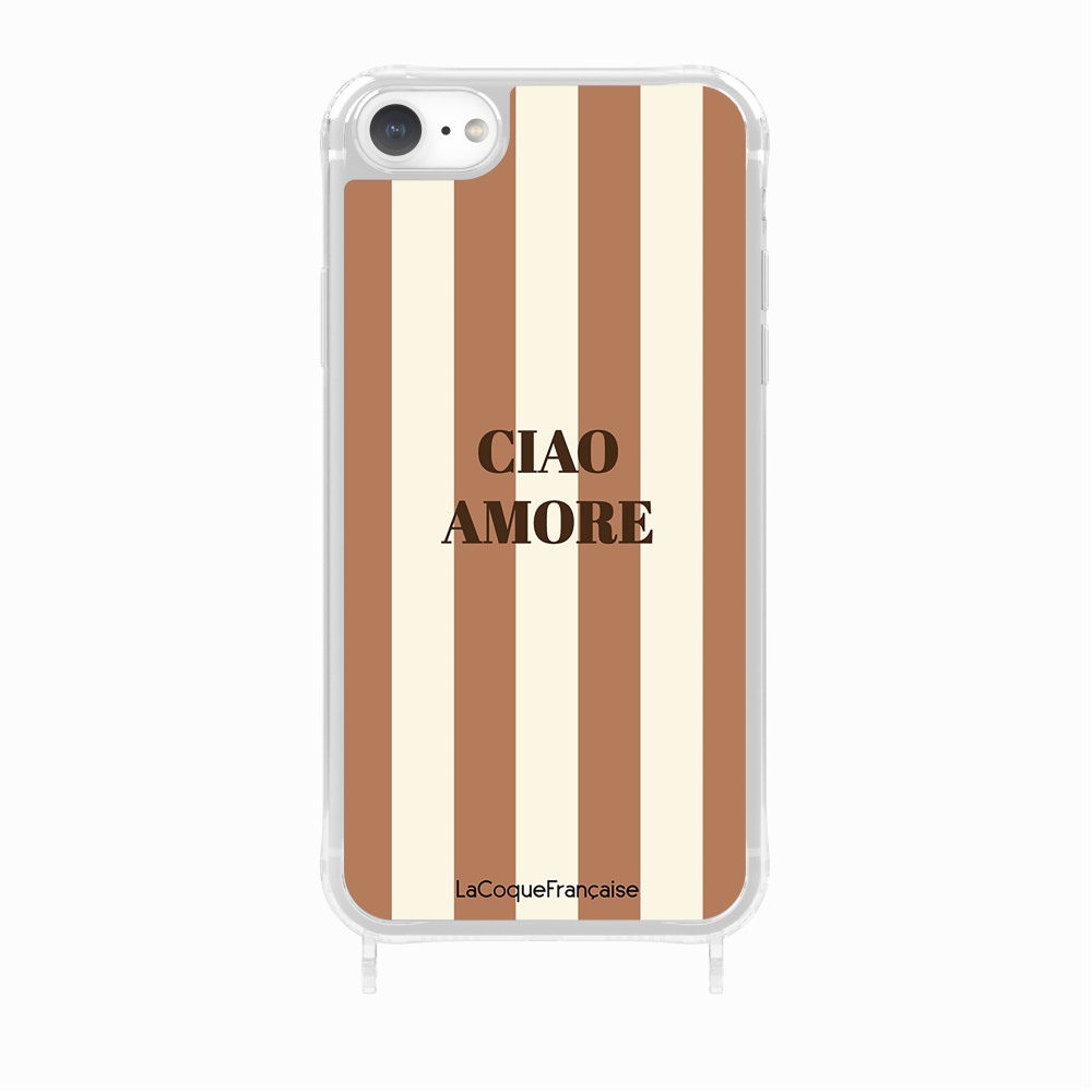 Coque Anneaux Imprimee Ciao Amore Beige