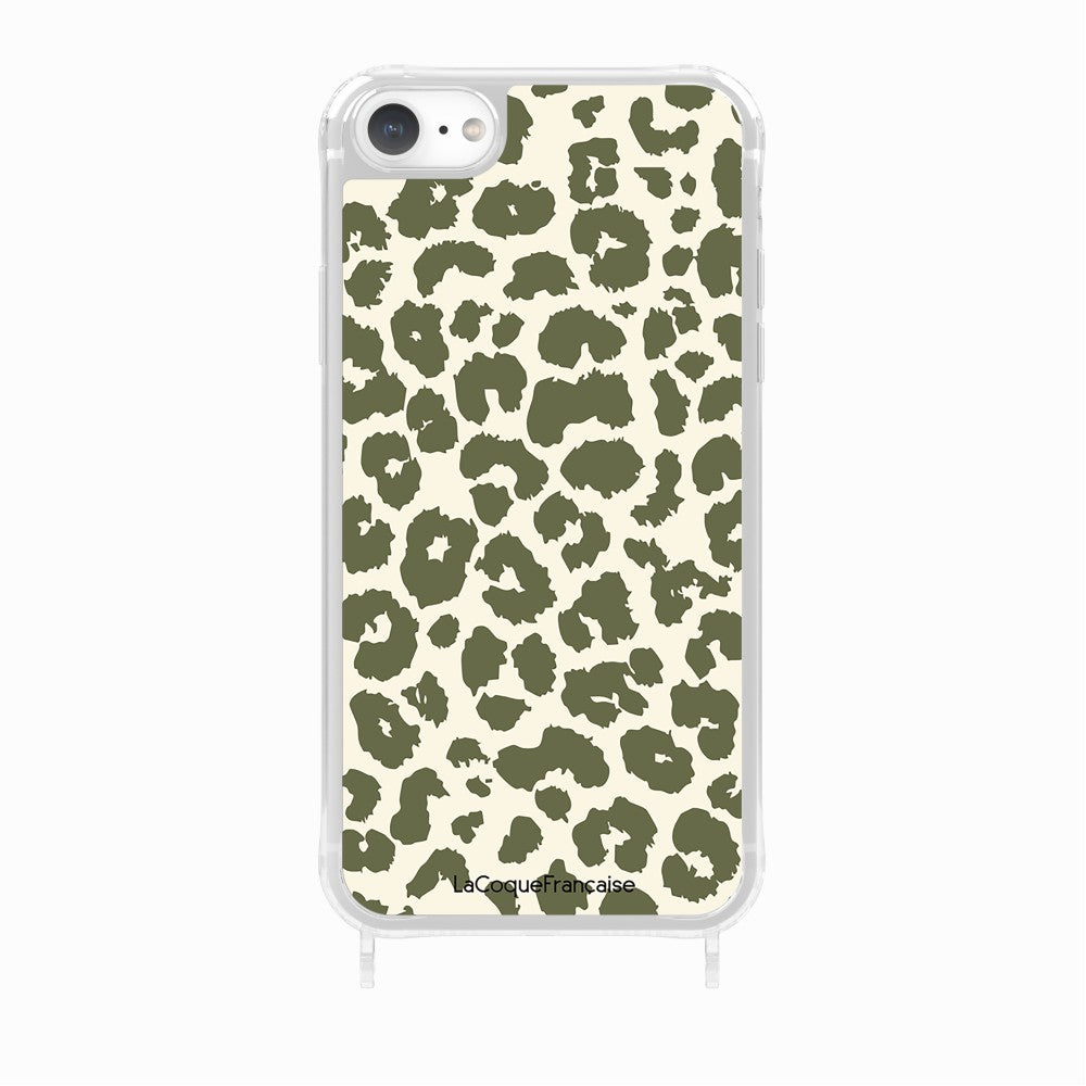 Coque Anneaux Imprimee Leopard Kaki