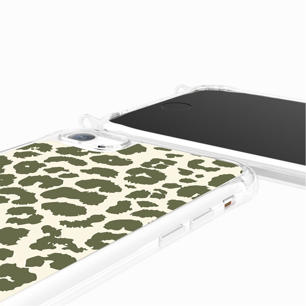 Coque Anneaux Imprimee Leopard Kaki