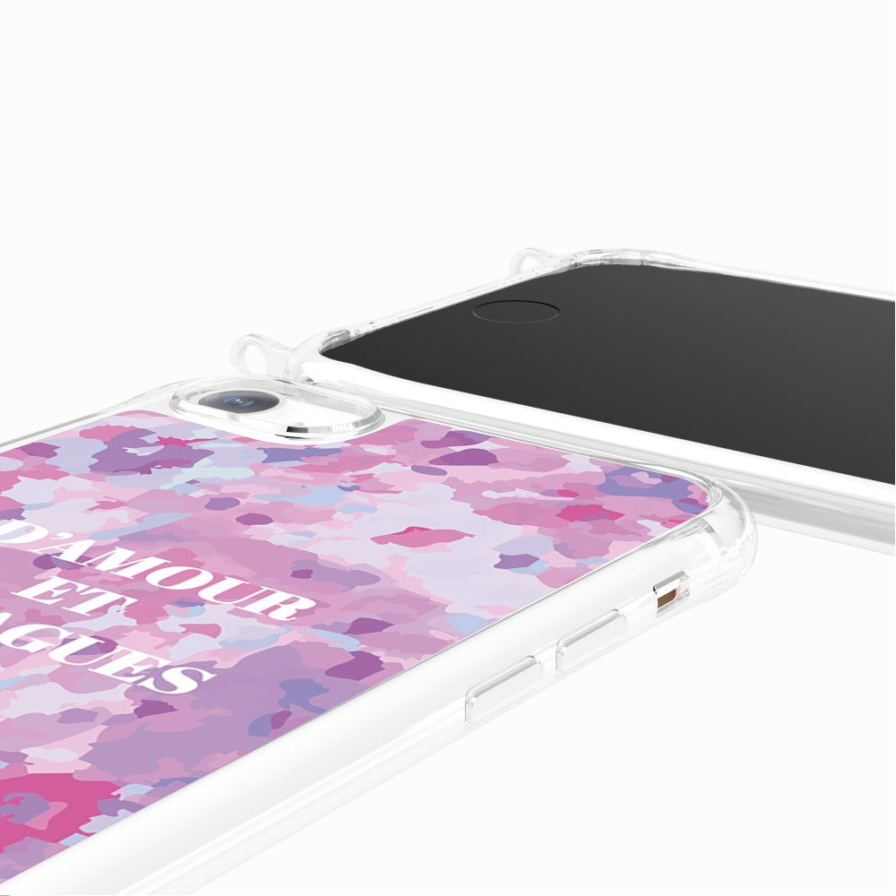 Coque Anneaux Imprimee D'amour Et De Vagues Parme