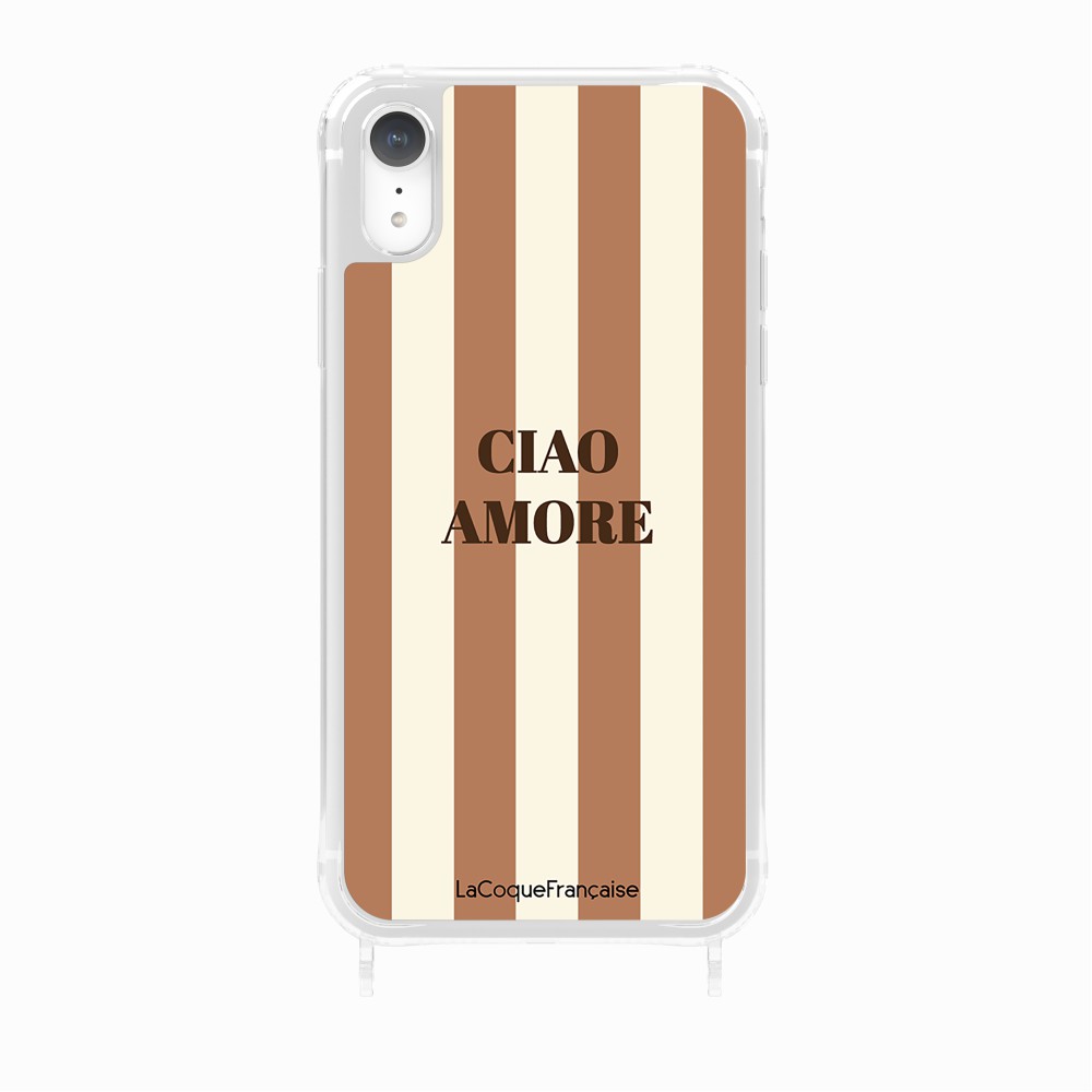 Coque Anneaux Imprimee Ciao Amore Beige