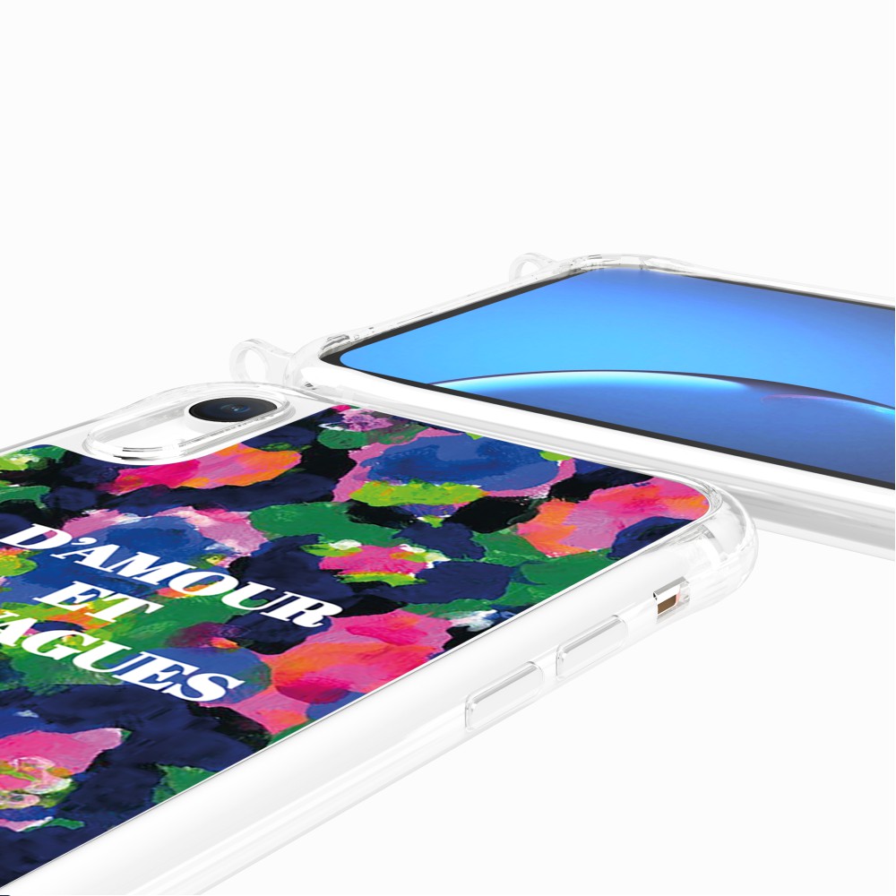 Coque Anneaux Imprimee D'amour Et De Vagues Bleu - 94