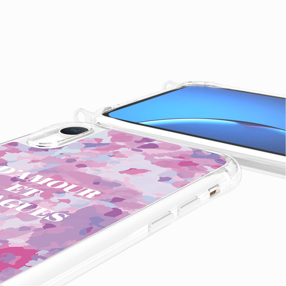 Coque Anneaux Imprimee D'amour Et De Vagues Parme