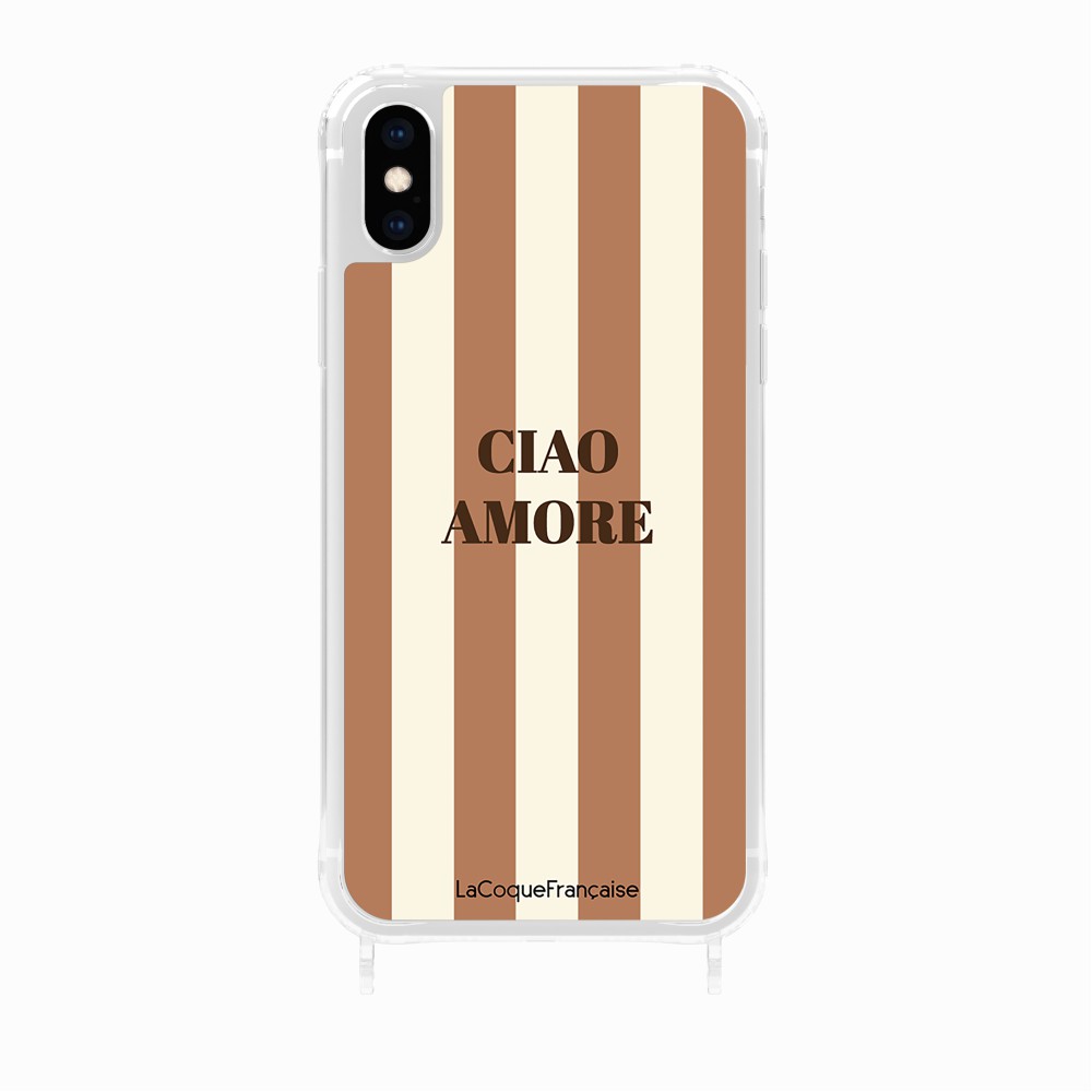 Coque Anneaux Imprimee Ciao Amore Beige