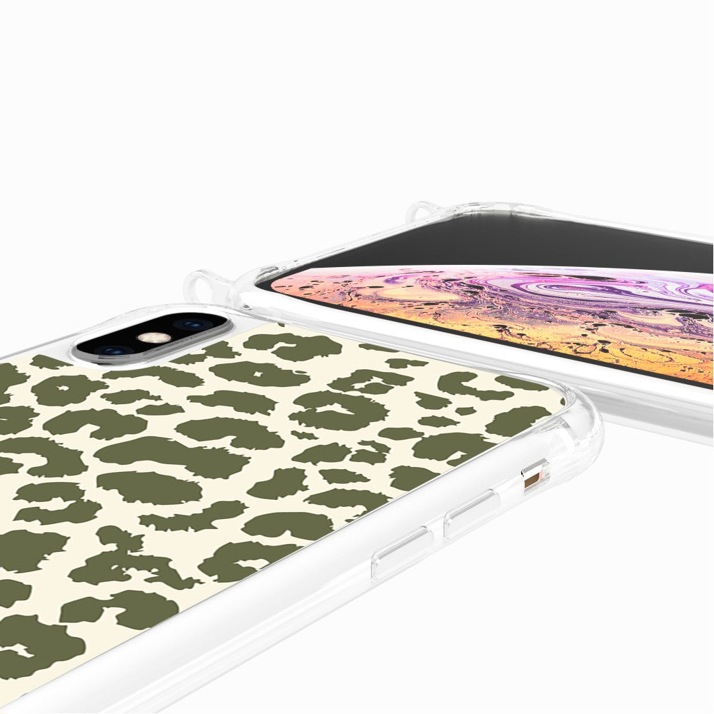 Coque Anneaux Imprimee Leopard Kaki