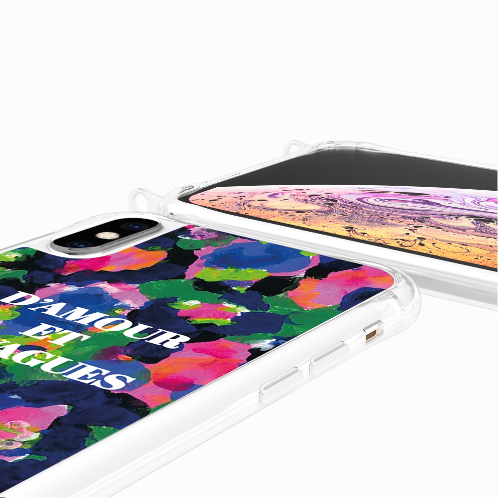 Coque Anneaux Imprimee D'amour Et De Vagues Bleu - 88