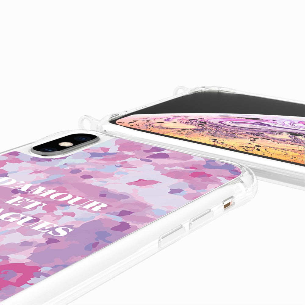 Coque Anneaux Imprimee D'amour Et De Vagues Parme