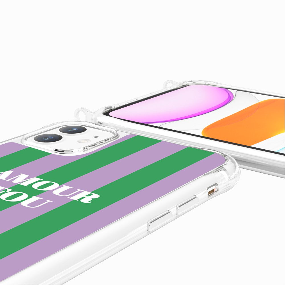 Coque Anneaux Imprimee Amour Fou Violet - 85