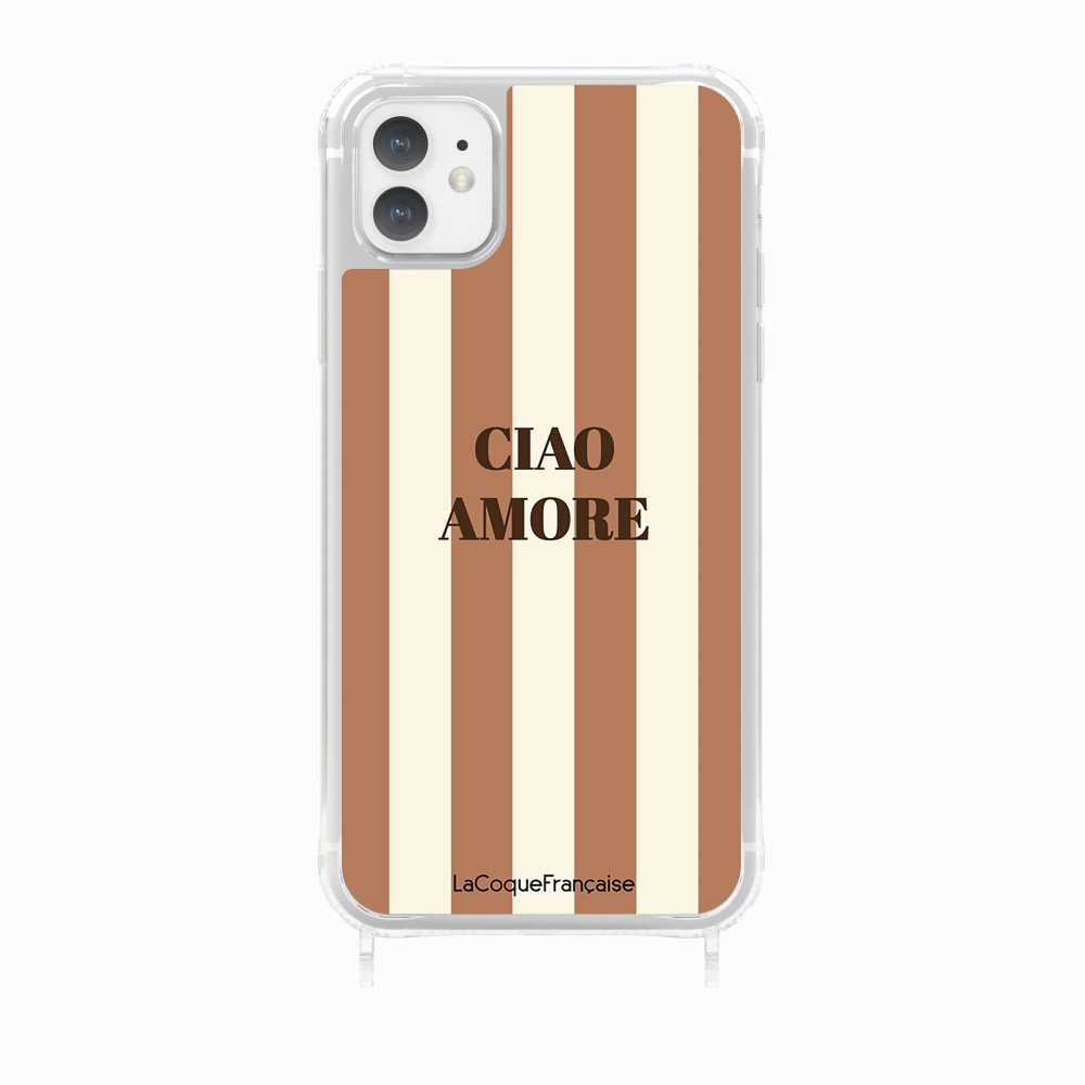 Coque Anneaux Imprimee Ciao Amore Beige