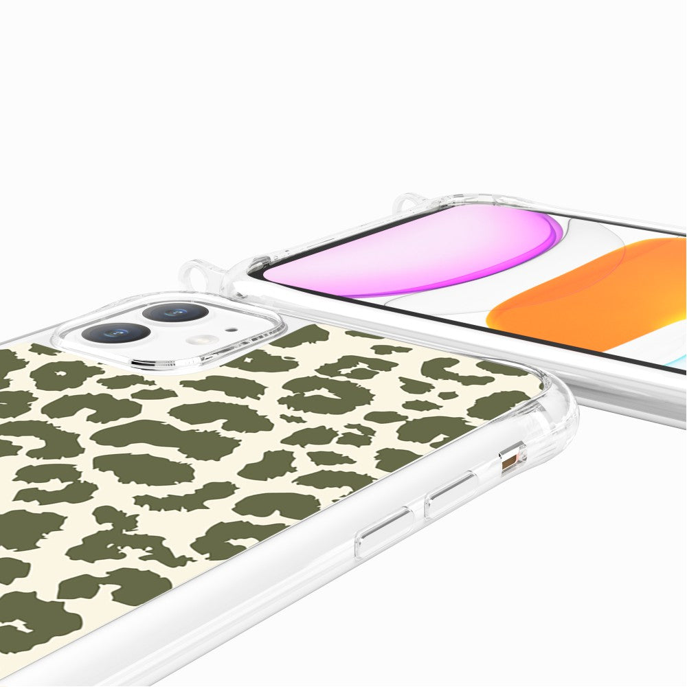 Coque Anneaux Imprimee Leopard Kaki