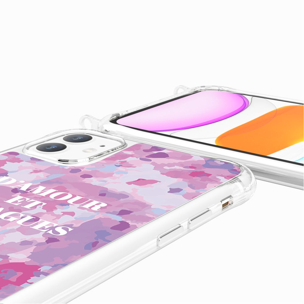 Coque Anneaux Imprimee D'amour Et De Vagues Parme