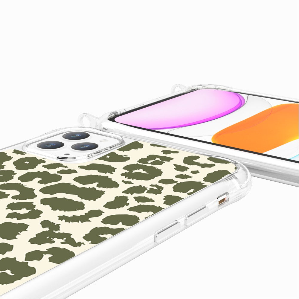 Coque Anneaux Imprimee Leopard Kaki