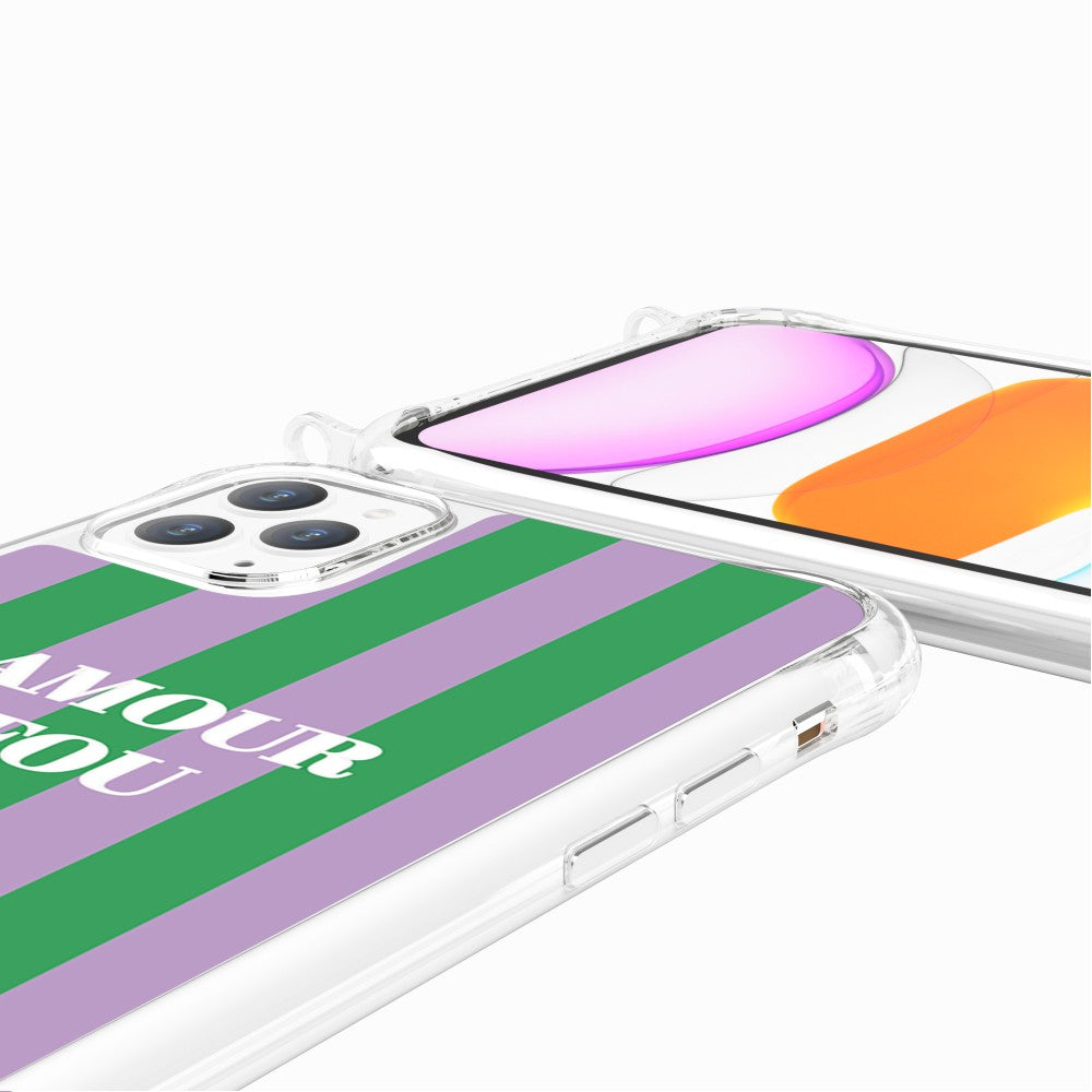 Coque Anneaux Imprimee Amour Fou Violet - 82