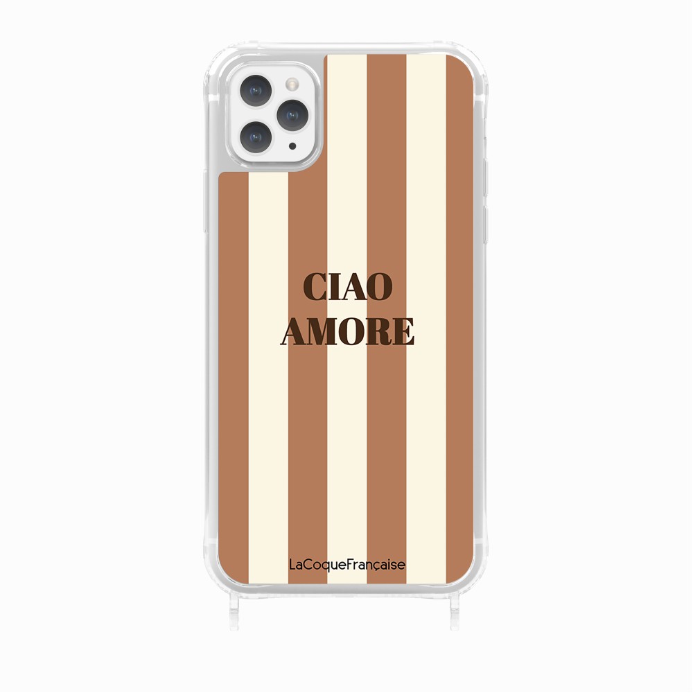 Coque Anneaux Imprimee Ciao Amore Beige