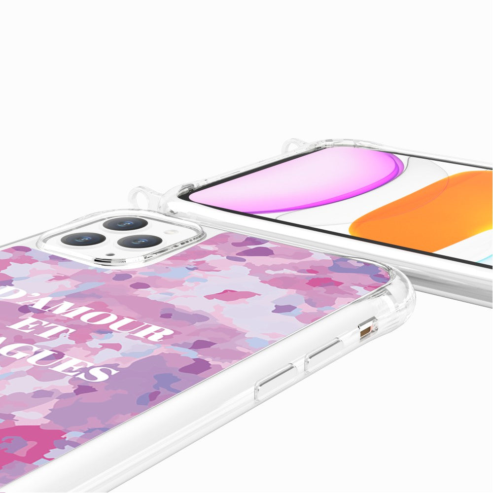 Coque Anneaux Imprimee D'amour Et De Vagues Parme