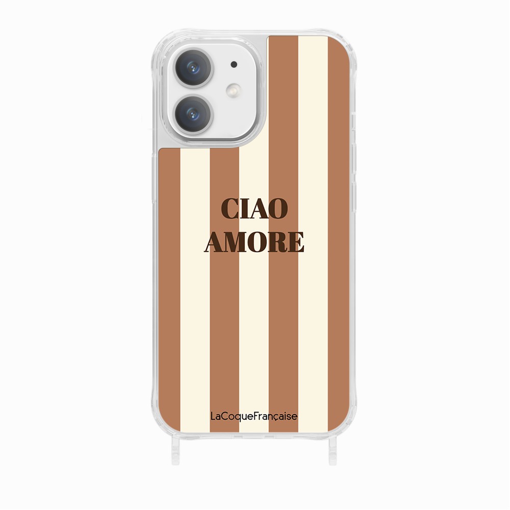 Coque Anneaux Imprimee Ciao Amore Beige