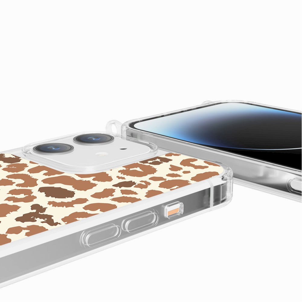 Coque Anneaux Imprimee Leopard Marron - 80