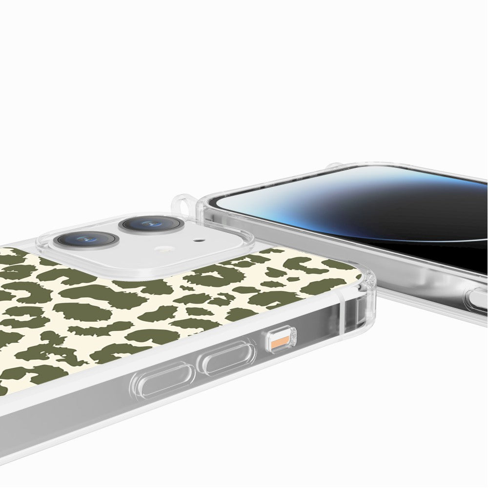 Coque Anneaux Imprimee Leopard Kaki