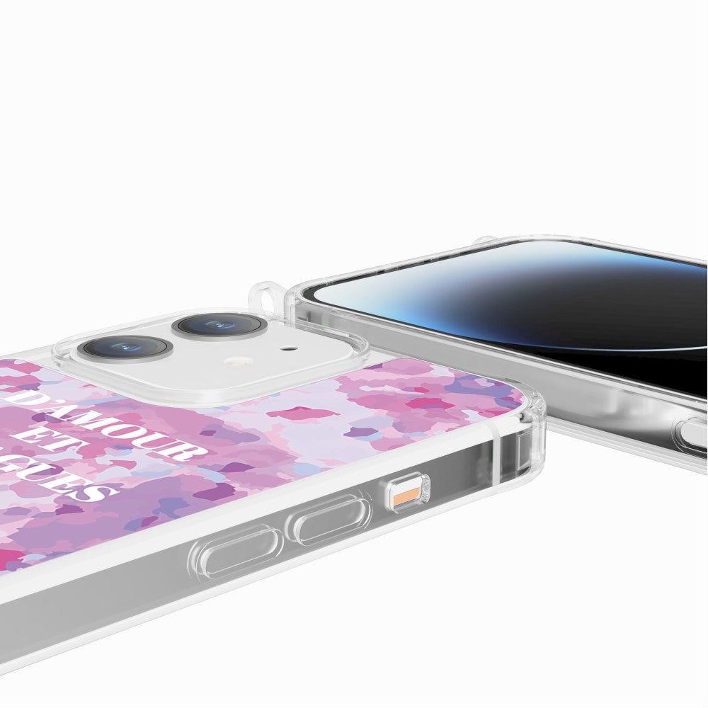 Coque Anneaux Imprimee D'amour Et De Vagues Parme