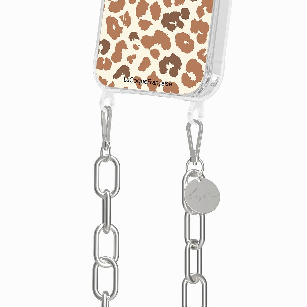 Coque Anneaux Imprimee Leopard Marron - 75